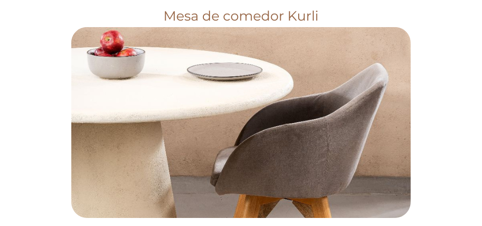 Mesa de comedor de madera de acacia y cemento Kurli