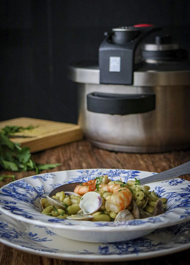 receta de verdinas con almejas y gamba roja