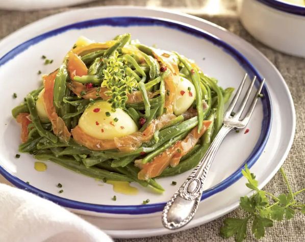 Receta judias verdes con salmón