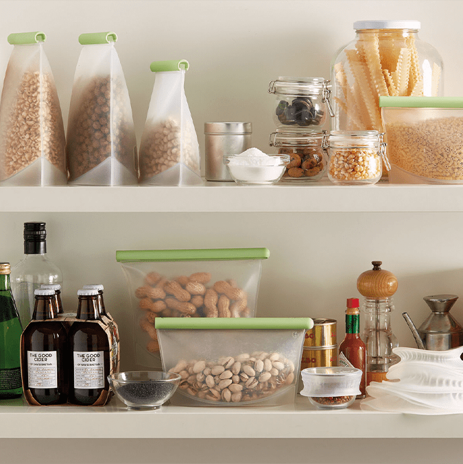 bolsas reutilizables y tarros