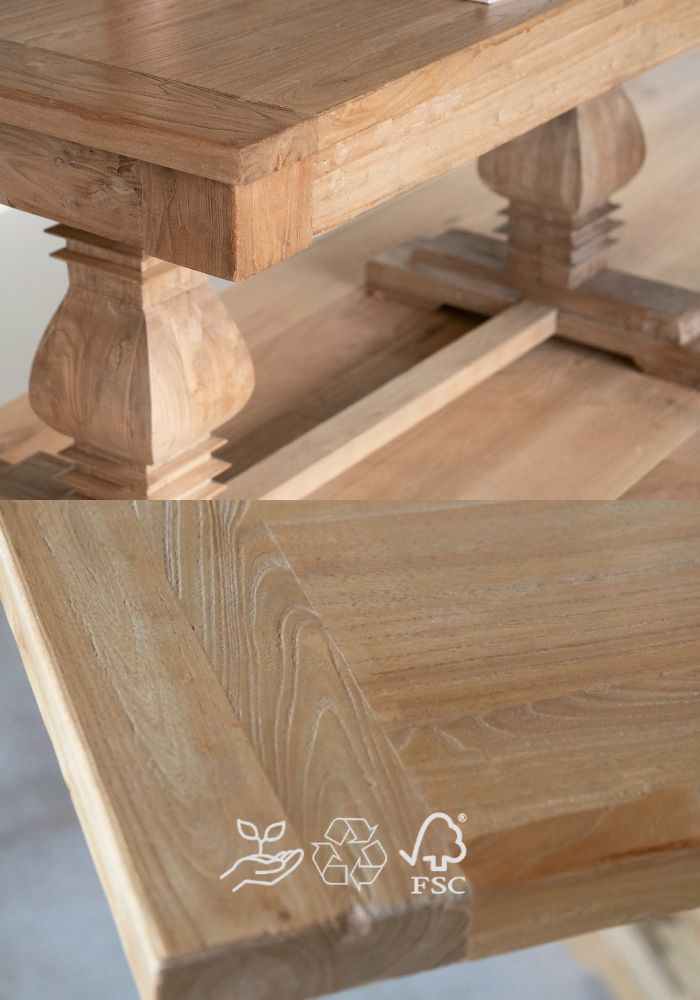 Muebles de madera de olmo reciclada