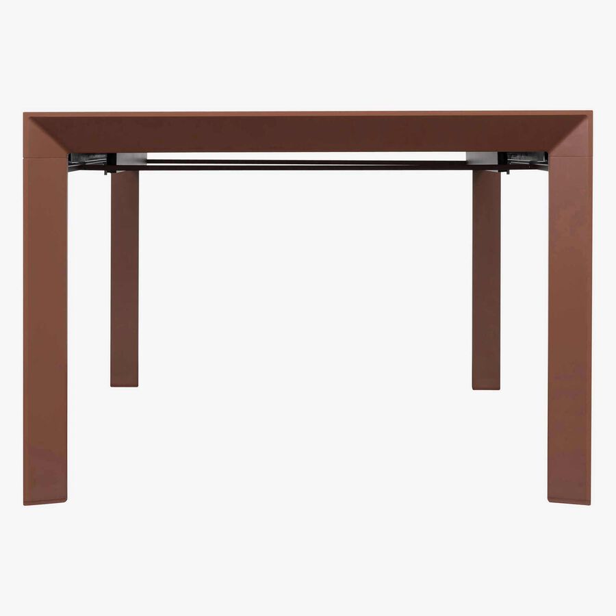 Mesa de comedor de jard&iacute;n extensible de aluminio caoba Evora 214x110x77cm