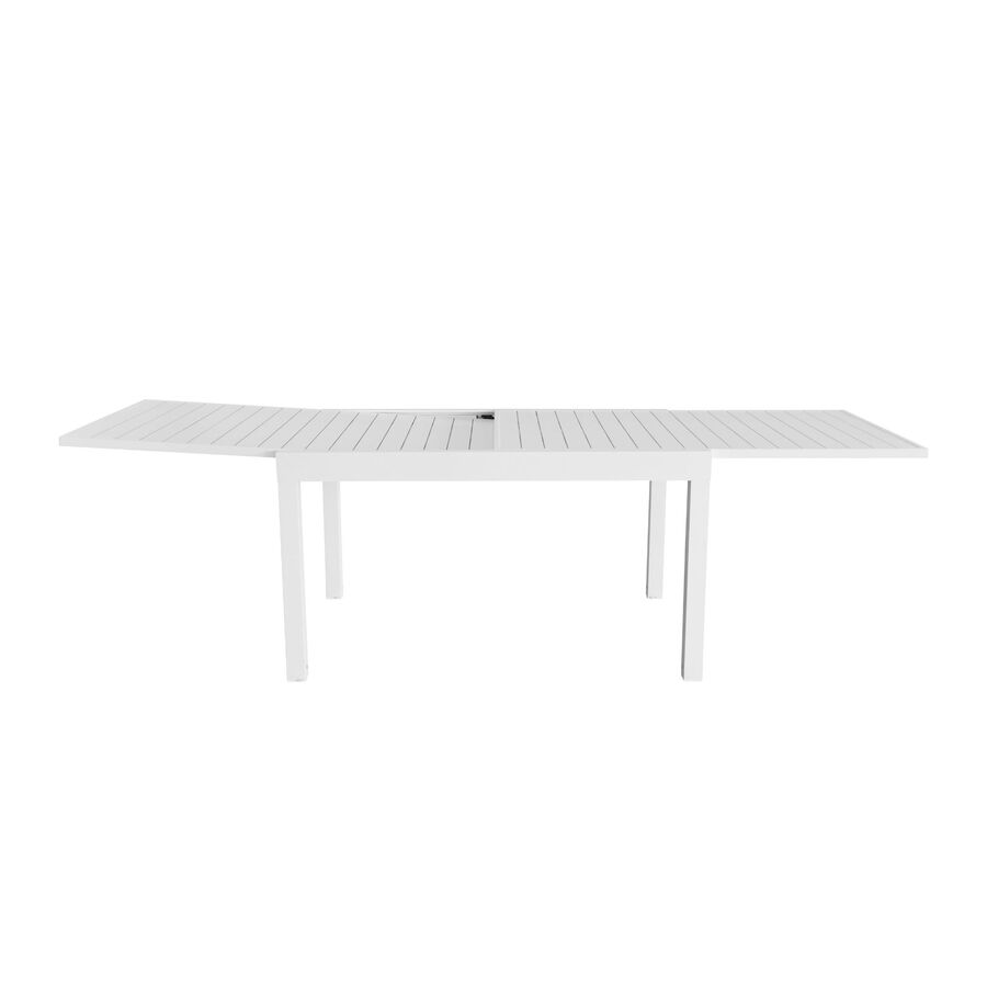 Mesa de jard&iacute;n extensible de aluminio blanca Nijar 135/270x90x76cm