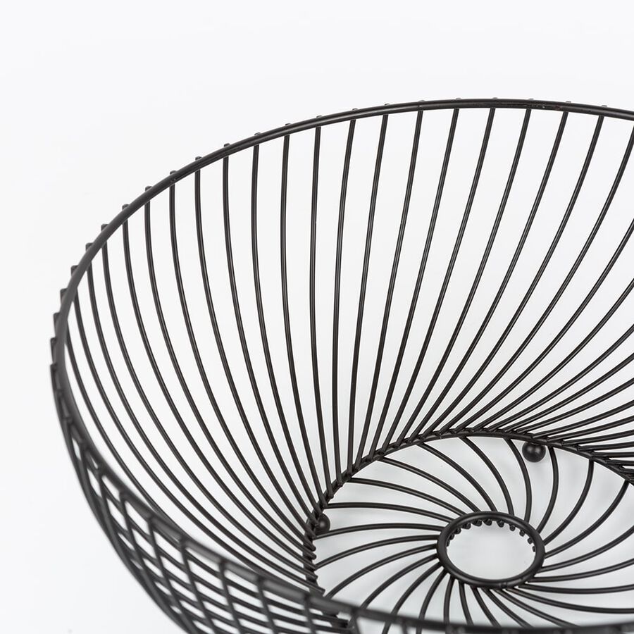 Frutero negro de acero inoxidable 30x12cm