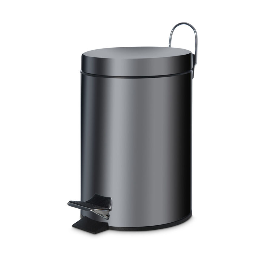 Cubo de baño con pedal de acero gris 3L 17x26cm