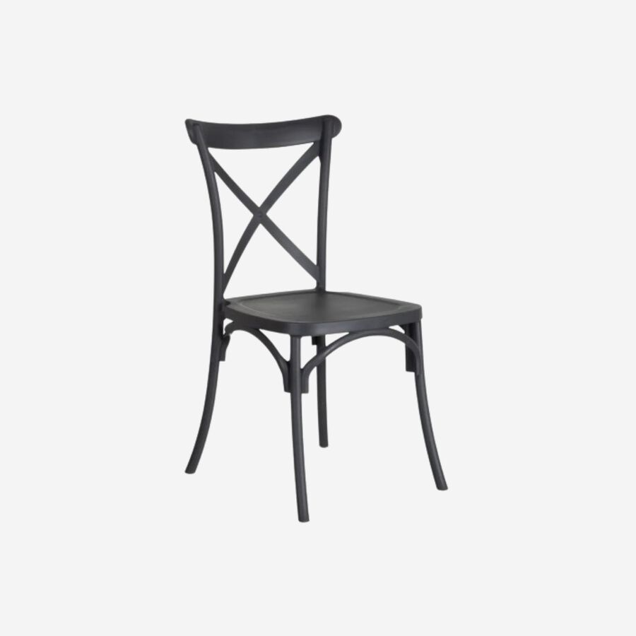 Set de 4 sillas de comedor gris oscuro Cassie 48x43x91cm