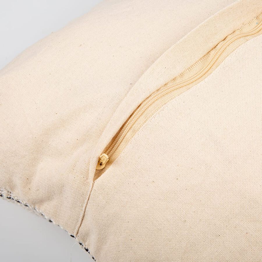 Funda de coj&iacute;n gris y beige de algod&oacute;n 45x45cm