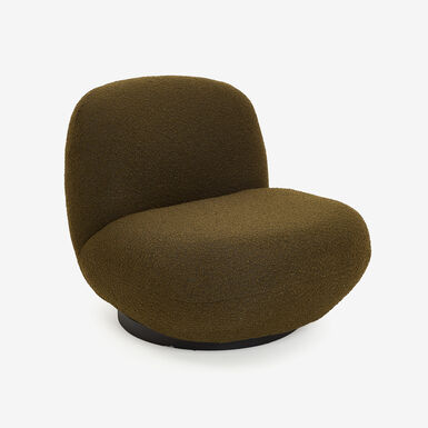 Butaca en tejido bouclé verde oliva Pacha 81x95x71cm Clau&Chloe