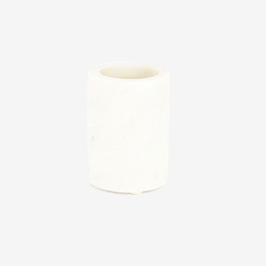 Vaso portacepillos de m&aacute;rmol Mel &Oslash;7,6x10cm
