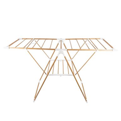 Tendedero plegable de acero inoxidable efecto madera 139x51x92cm