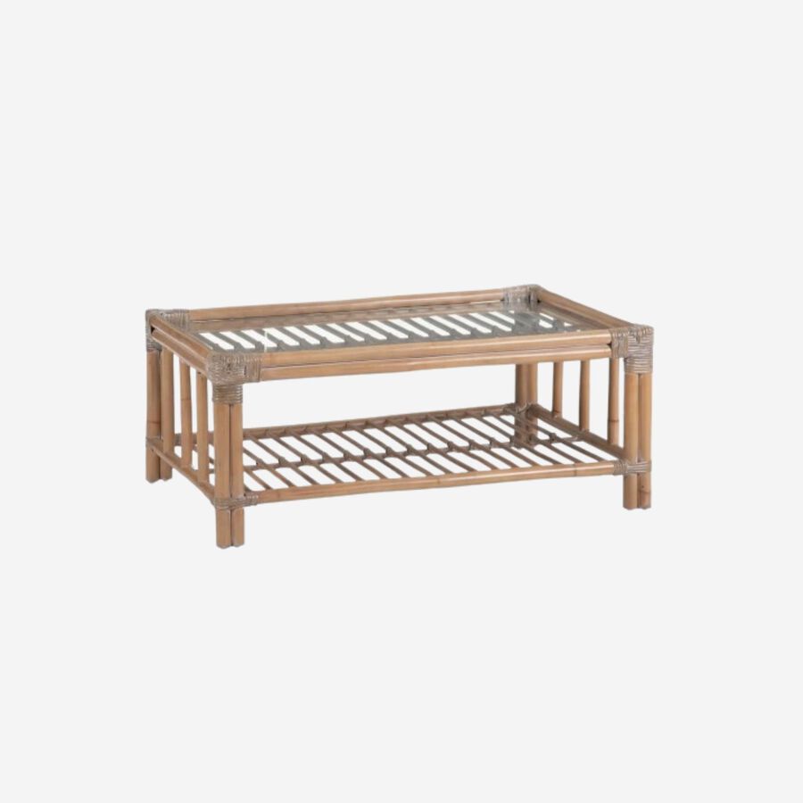 Mesa de centro de ratán 100x60x40cm