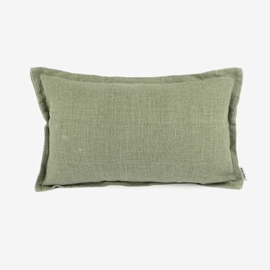 Funda de cojín de algodón verde Frida 30x45cm