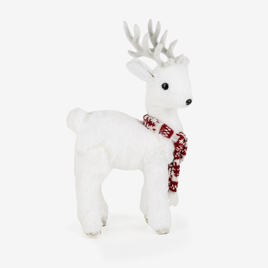 Figura decorativa Ciervo con bufanda 21x10x37cm