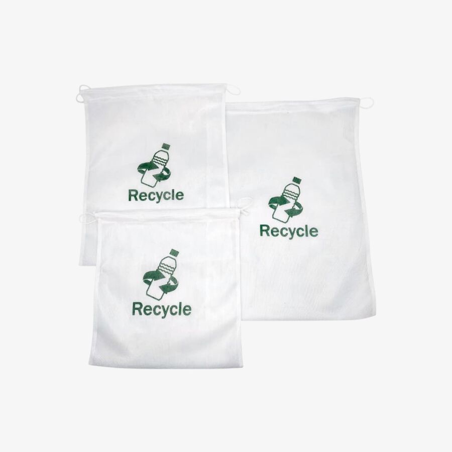 Set de 3 bolsas de rejilla de plástico 100% reciclado