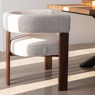 Silla de comedor efecto madera crema Velia 60x70x97cm Clau&Chloe