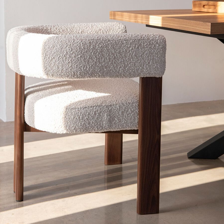 Silla de comedor efecto madera crema Velia 60x70x97cm Clau&Chloe