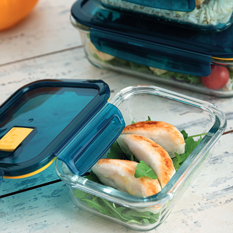 Táper de borosilicato cuadrado hermético Topaz 16x16x7cm - 80cl