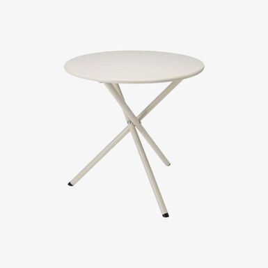 Mesa auxiliar plegable de acero crema Adele &Oslash;48cm