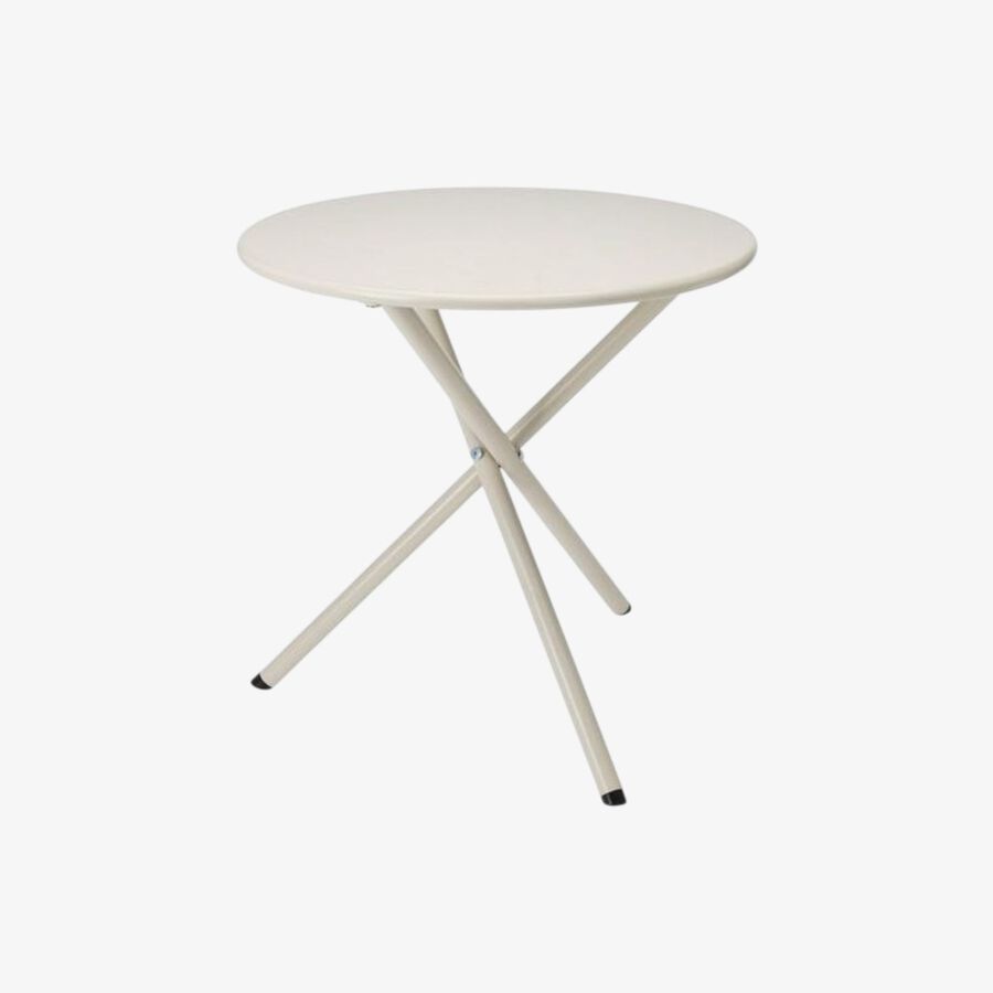 Mesa auxiliar plegable de acero crema Adele &Oslash;48cm