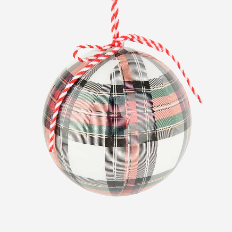 Set 6 bolas decorativas tartán Ø8cm