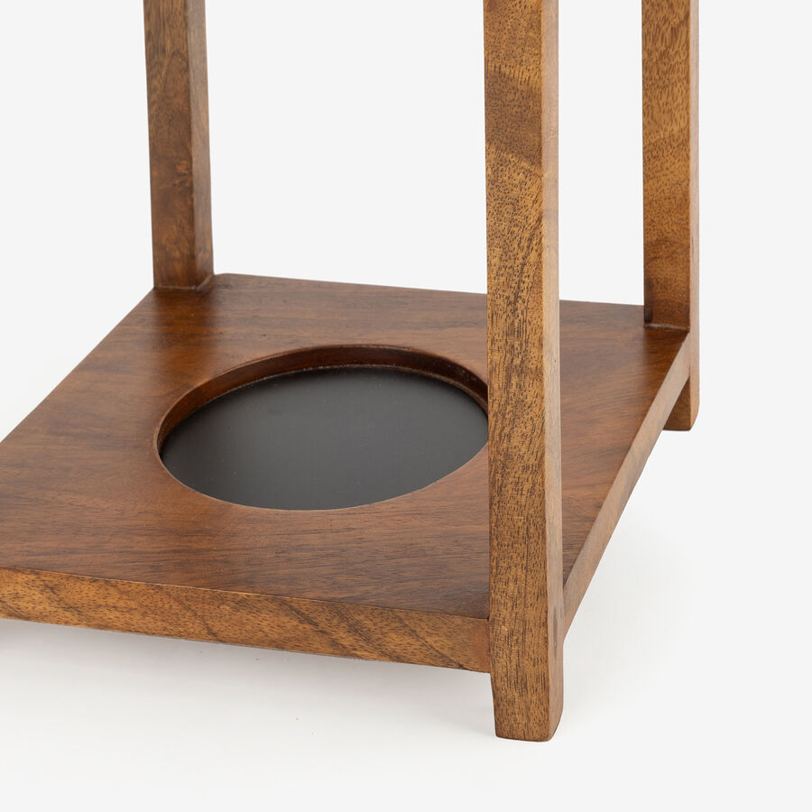 Farol de madera natural 19x19x35cm