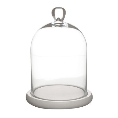 Campana de cristal con base blanca Elgra &Oslash;16x24