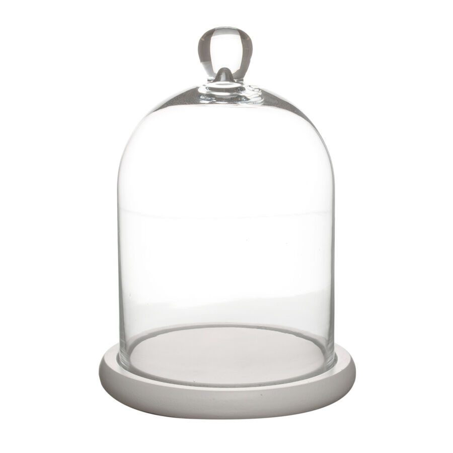 Campana de cristal con base blanca Elgra &Oslash;16x24