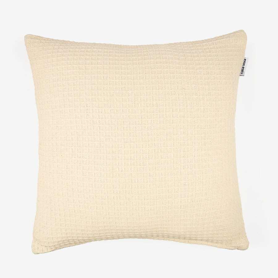 Funda de coj&iacute;n de algod&oacute;n natural Waffle 45x45cm