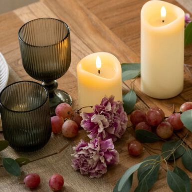 Vela decorativa LED beige Ø7x10cm