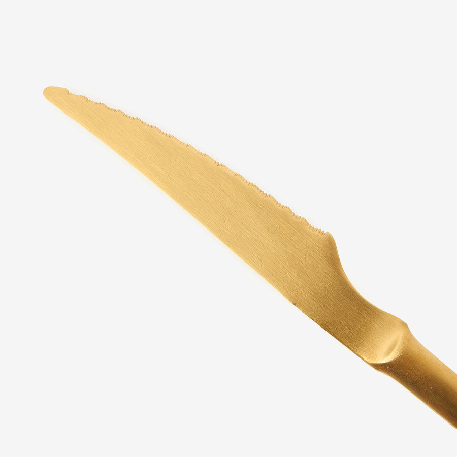 Cuchillo chuletero de acero inoxidable dorado Kipla