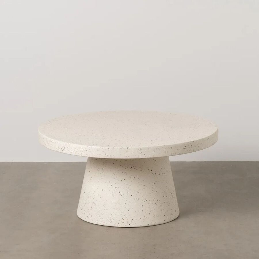 Mesa de centro de fibra de magnesio blanca Milo &Oslash;80x38cm