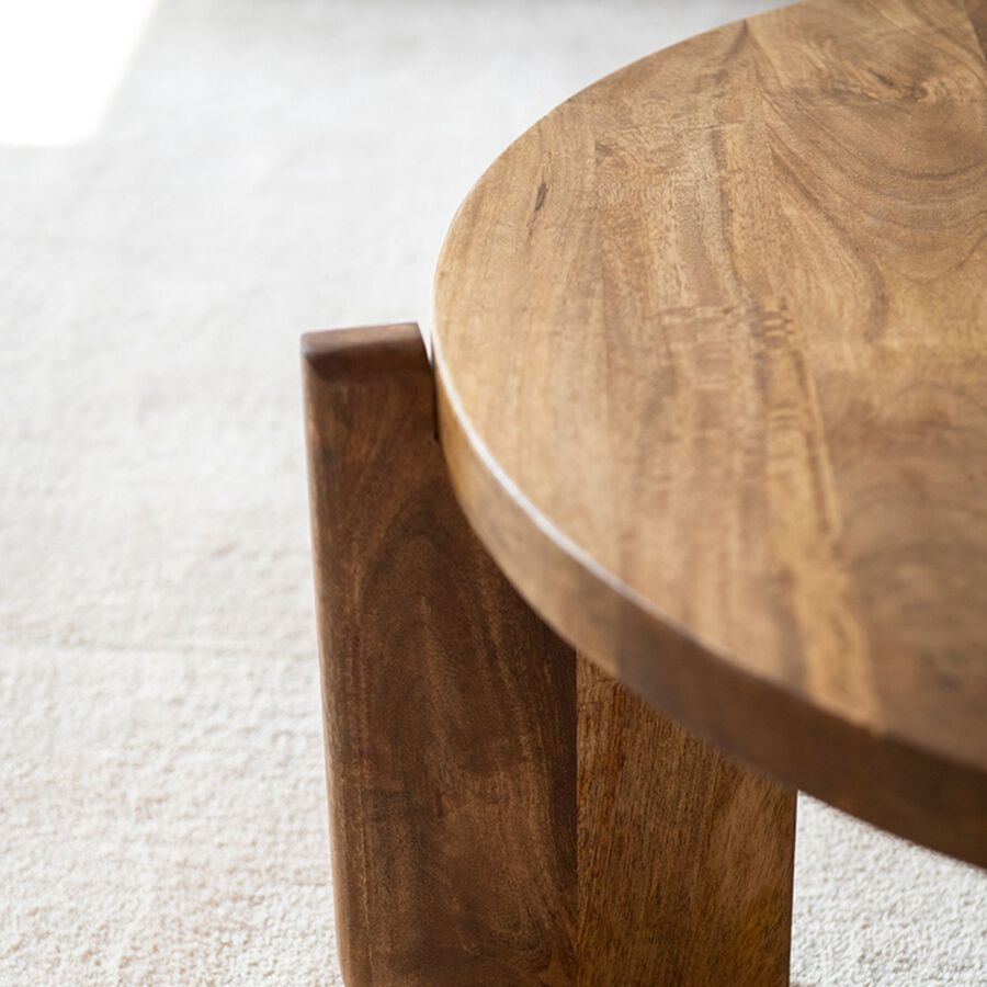 Mesa de centro de madera de mango Polanco Ø80x35cm Clau&Chloe