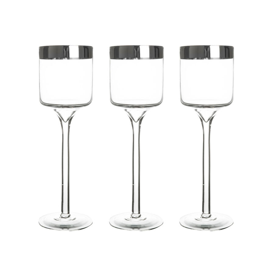 Set de 3 portavelas Glass Cup 20/23/26cm