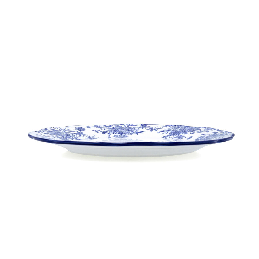Vajilla 12 piezas con flores azul de porcelana Charlotte