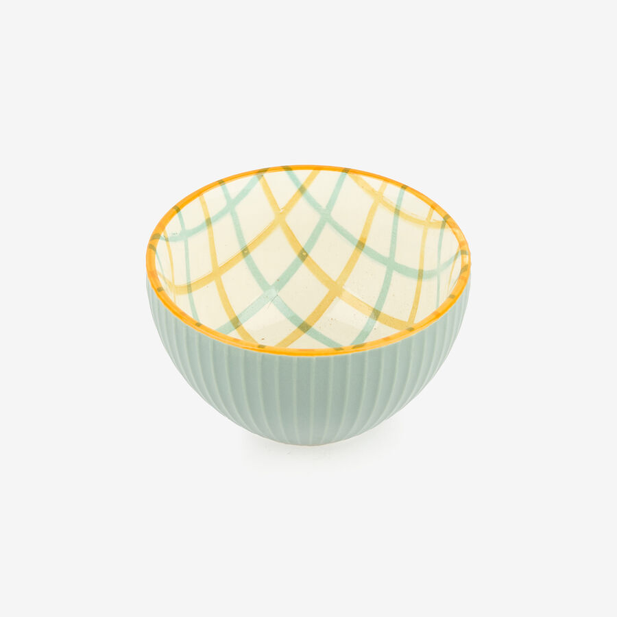 Bol de cer&aacute;mica cuadros Beida &Oslash;12cm