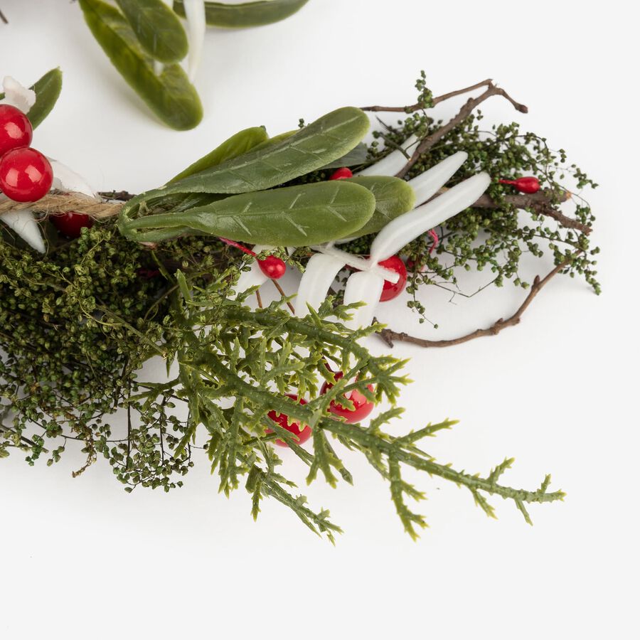 Guirnalda hiedra y bayas rojas 1m