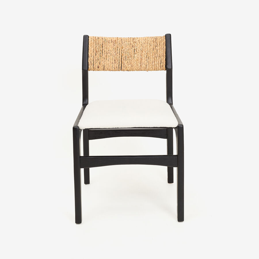 Silla de comedor de madera de olmo negra Jana 48x44x79cm Clau&Chloe