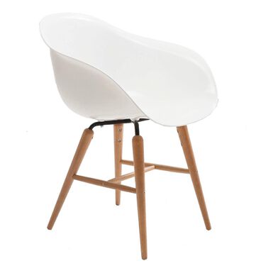 Silla de comedor con reposabrazos blanca Forum 53x79cm