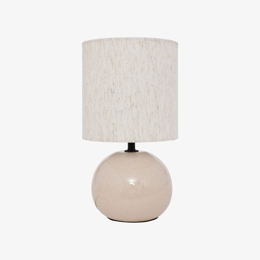 L&aacute;mpara de mesa de cer&aacute;mica beige Luma &Oslash;15x28cm