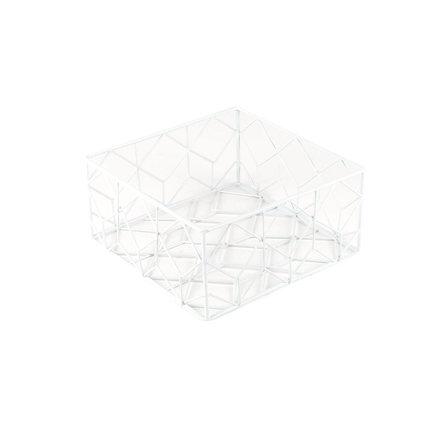 Frutero cuadrado Net color blanco 20x20x9cm