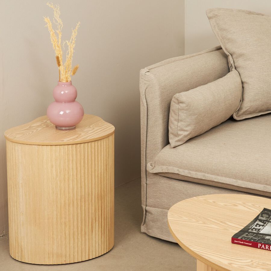 Mesa auxiliar de madera de paulownia 47x37x47,5cm