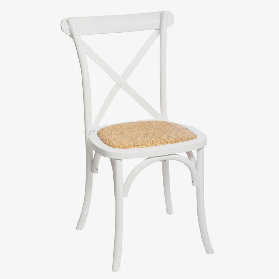 Silla de comedor blanca de haya Antique 48x52cm