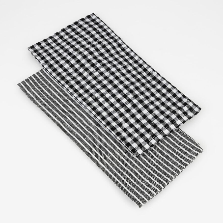 Set 2 paños rayas negro Bakou 50x70cm