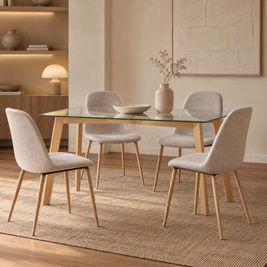 Silla de comedor gris claro tapizada Concept 45x55x86cm
