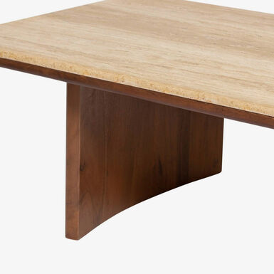 Mesa auxiliar de madera efecto travertino Wira 120x70cm 