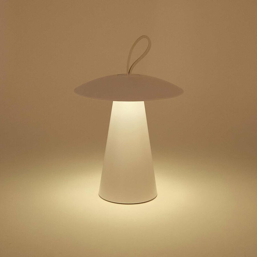 Lampara de mesa USB blanca