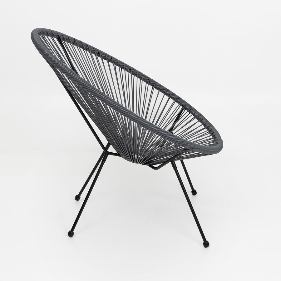 Silla de exterior gris de acero Acapulco 56x72x88cm