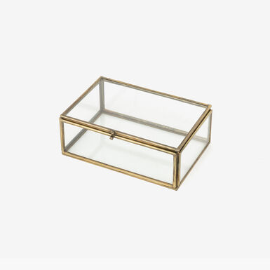 Joyero de cristal latón Antique 15x10x5,5cm