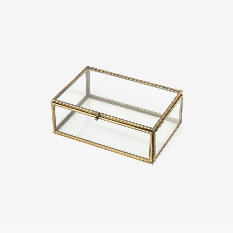 Joyero de cristal latón Antique 15x10x5,5cm