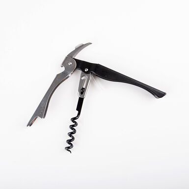 Sacacorchos doble apoyo negro